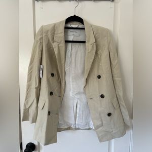 Beige Babaton Linen Blend Blazer